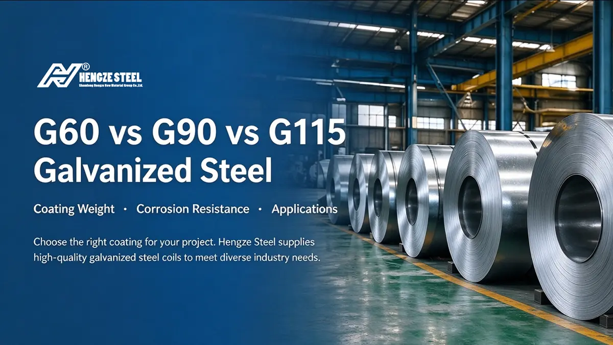 G60 vs G90 vs G115 galvanized steel coils showing different zinc coating weights and applications
